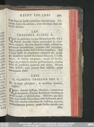 LXV. Traianus Plinio S.