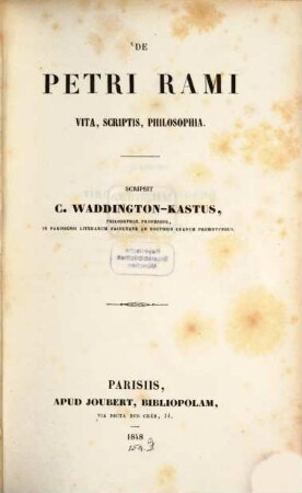 De Petri Kami vita, scriptis, philosophia