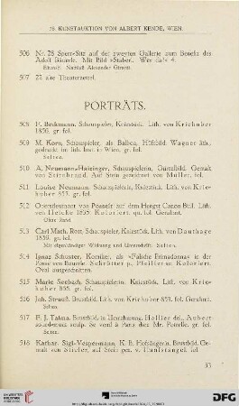 Porträts (Nr. 508 - 518)