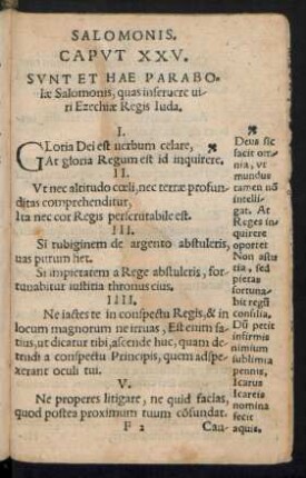 Caput XXV. Sunt Et Hae Parabolae Salomonis, quas inservere viri Ezechiae Regis Iuda.
