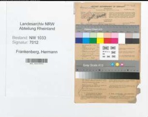 Entnazifizierung Hermann Frankenberg , geb. 28.03.1901 (Kriminalsekretaer)