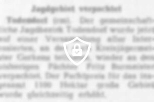 Jagdgebiet verpachtet