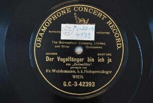 Der Vogelfänger bin ich ja : aus "Zauberflöte" / [W. A. Mozart]