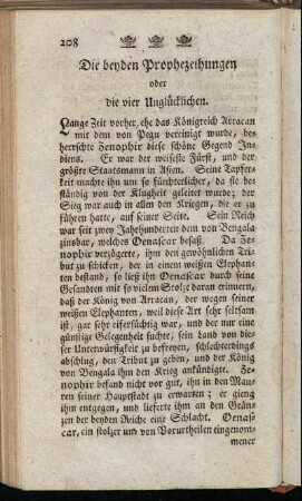 Die beyden Prophezeihungen oder die vier Unglücklichen.