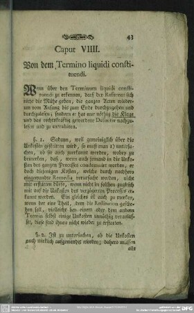 Caput VIIII. Von dem Termino liquidi constituendi