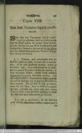 Caput VIIII. Von dem Termino liquidi constituendi