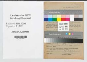 Entnazifizierung Matthias Jansen, geb. 13.04.1909 (Postassistent)