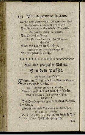 Vier und zwanzigster Abschnitt. Von dem Pabste. - Acht und zwanzigster Abschnitt. Fortsetzung von der Mythologie.