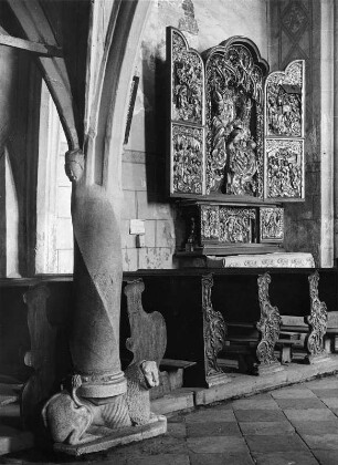 Flügelaltar : Flügelaltar. Holz, geschnitzt, gefaßt (1505/1515; Villacher Schule). Villach-Maria Gail, Pfarrkirche Unserer Lieben Frau
