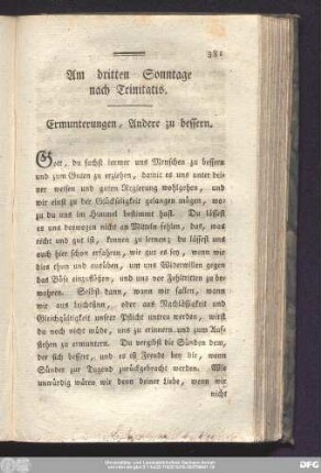 Am dritten Sonntage nach Trinitatis. Ermunterungen, Andere zu bessern.