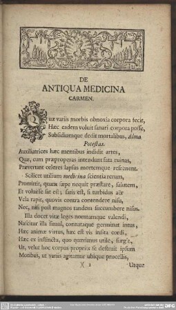 De Antiqua Medicina Carmen