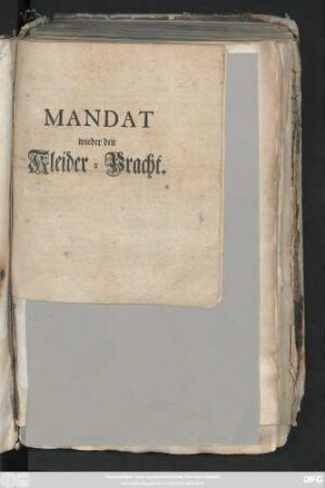 Mandat wieder den Kleider-Pracht : [Datum Friedenstein, den 15. April. 1737.]