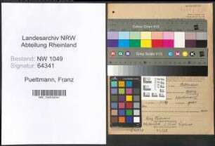 Entnazifizierung Franz Puettmann , geb. 05.01.1876 (Landwirt)