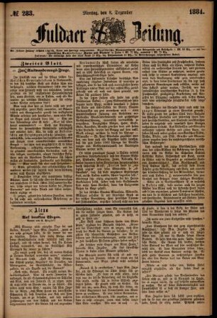 Ausgabe vom Montag, den 08. Dezember 1884.