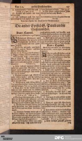 Die ander Epistel S. Pauli an die Thessalonicher.