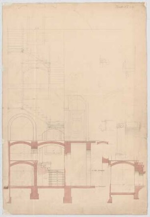 Thiersch, Friedrich von; München, Georgenstr. 16; Haus Thiersch - Treppenhaus (Schnitt)