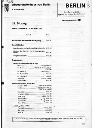 Nr. 29, 14. Oktober 1982