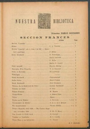 Nuestra biblioteca : Sección francés