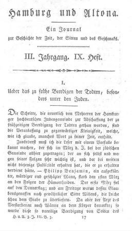 III. Jahrgang. IX. Heft