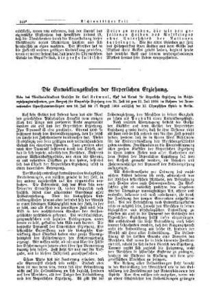 Die Entwicklungsstufen der körperlichen Erziehung : [Nichtamtlicher Teil]
