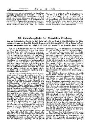 Die Entwicklungsstufen der körperlichen Erziehung : [Nichtamtlicher Teil]