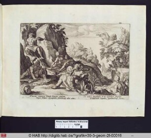 Der Flussgott Peneus umgeben von Nymphen und Flussgöttern.