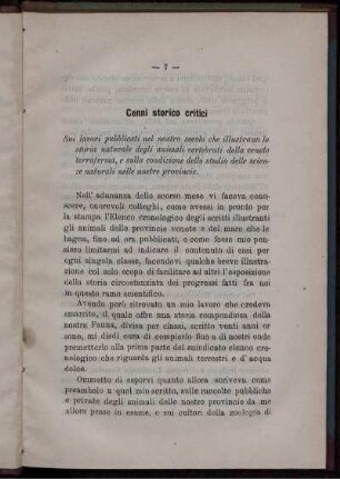 Cenni storico critici