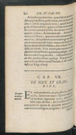Cap. VII. De Nive Et Grandine