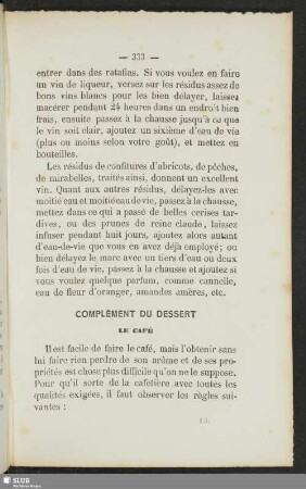 Complément du dessert