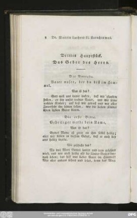 Drittes Hauptstück. Das Gebet des Herrn.