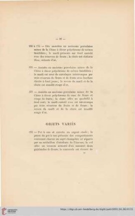 Objets Variés (Nr. 178 - 181)