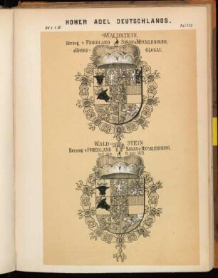 Taf. 372. Waldstein, Herzog v. Friedland Sagan u. Mecklenburg, u. Gross-Glogau. - Waldstein Herzog v. Friedland Sagan u. Mecklenburg. seit dem 16. Juni 1629.