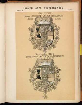 Taf. 372. Waldstein, Herzog v. Friedland Sagan u. Mecklenburg, u. Gross-Glogau. - Waldstein Herzog v. Friedland Sagan u. Mecklenburg. seit dem 16. Juni 1629.