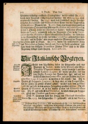 Die Italiänische Vogteyen