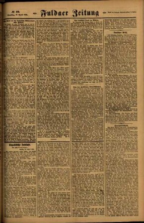 Zweite Ausgabe vom Samstag, den 17. April 1920.