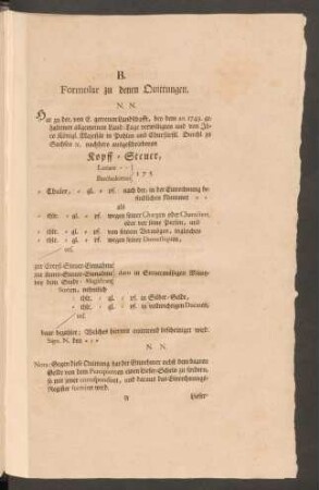 B. Formular zu denen Quittungen.
