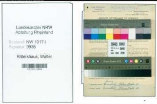 Entnazifizierung Walter Rittershaus , geb. 18.06.1879 (Fabrikant)