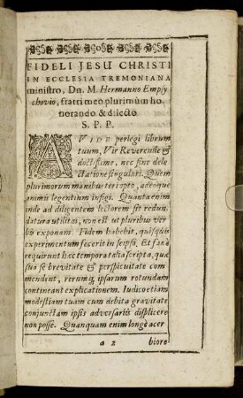 [Epistola Balthasaris Mentzeri ad Autorem.]