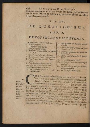 Tit. XVI. De Quaestionibus.