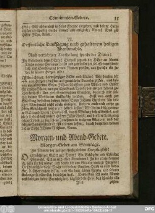 VI. Oeffentliche Danksagung nach gehaltenem heiligen Abendmahle.