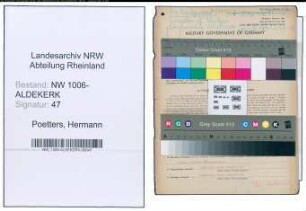 Entnazifizierung Hermann Poetters , geb. 21.02.1913 ()