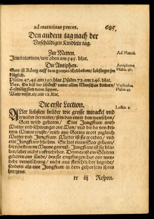 Den andern tag nach der Unschüldigen Kindlein tag.