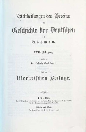 Die Wallenstein-Literatur : bibliographische Studie, 1. (1626 - 1878)