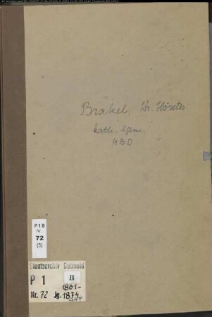 Kirchenbuchduplikat der katholischen Gemeinde Brakel, Kreis Höxter (GHT 1861-1874) (Gemeinde: Katholische Gemeinde Brakel)