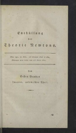 Enthüllung der Theorie Newtons.