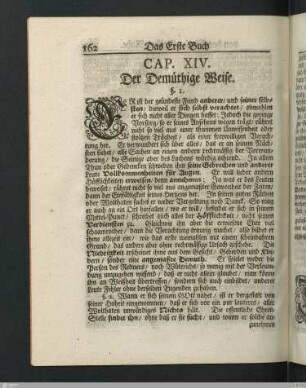 Cap. XIV. Der Demüthige Weise.