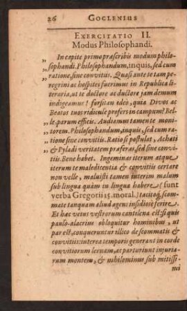 Exercitatio II. Modus Philosophandi.