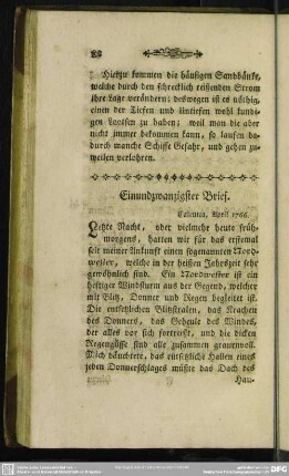 Einundzwanzigster Brief