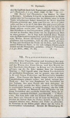 VII. Staatsarzneikunde.