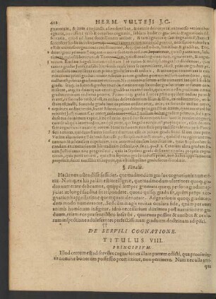 De Servili Cognatione. Titulus VIII.